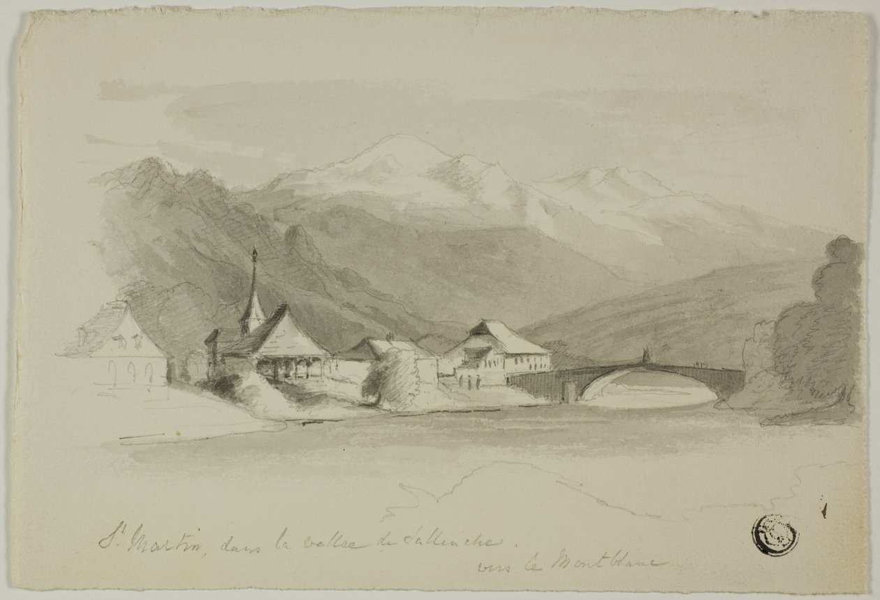 Saint Martin, Sallenchen laaksossa, katsoen kohti Mont Blancia tekijältä Unknown artist