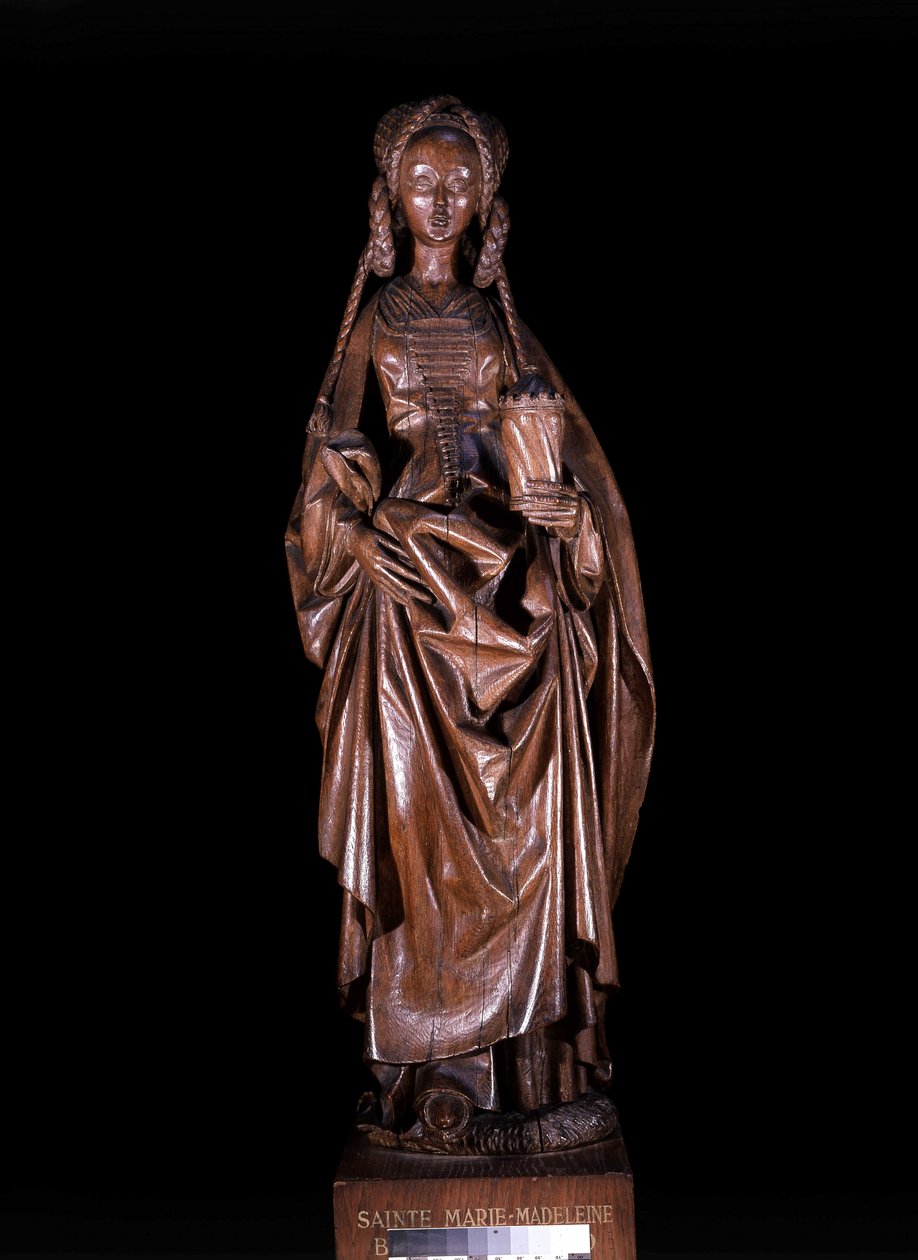 Pyhä Maria Magdaleena Burgundin Mariassa, Kaarle Temerairen tytär, veistetty puuhun tekijältä Unknown artist
