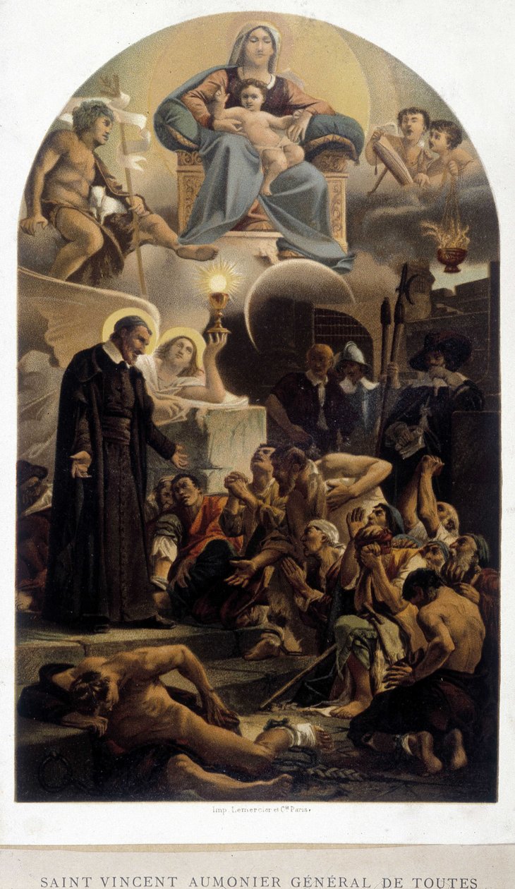 Saint Vincent de Paul köyhien kenraalipappi (Neitsyt ja Jeesus-lapsi) - alkaen ap. tekijältä Unknown artist