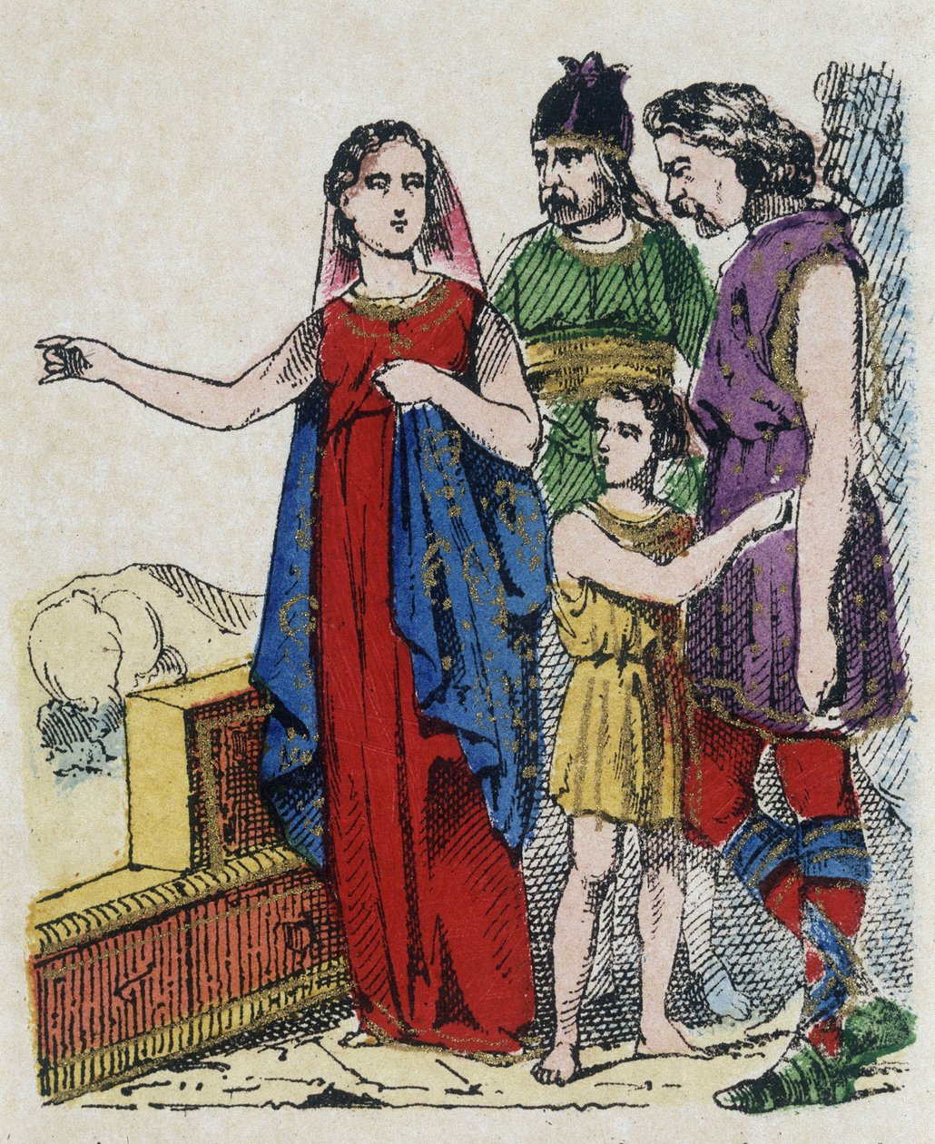 Sainte Genevieve (422-502), Pariisin suojeluspyhimys, sai pariisilaiset luopumaan kaupunkistaan, jota hunnien kuningas Attila uhkasi vuonna 451. tekijältä Unknown artist