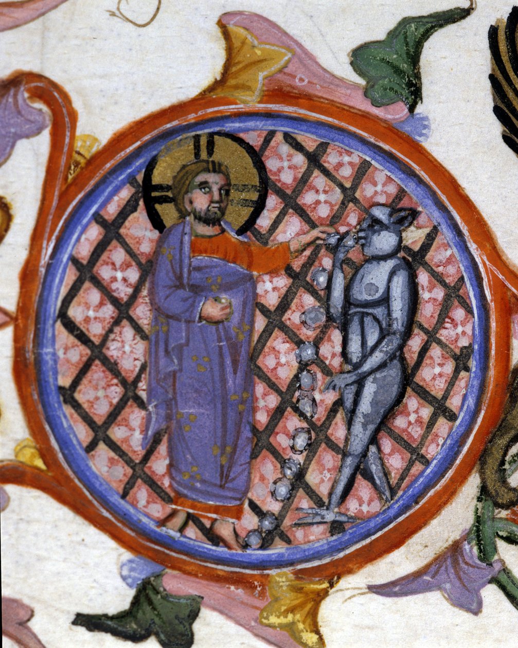 Manauksen kohtaus. 1300-luvun miniatyyri. biblioteca Nazionale Braidense. Milano tekijältä Unknown artist