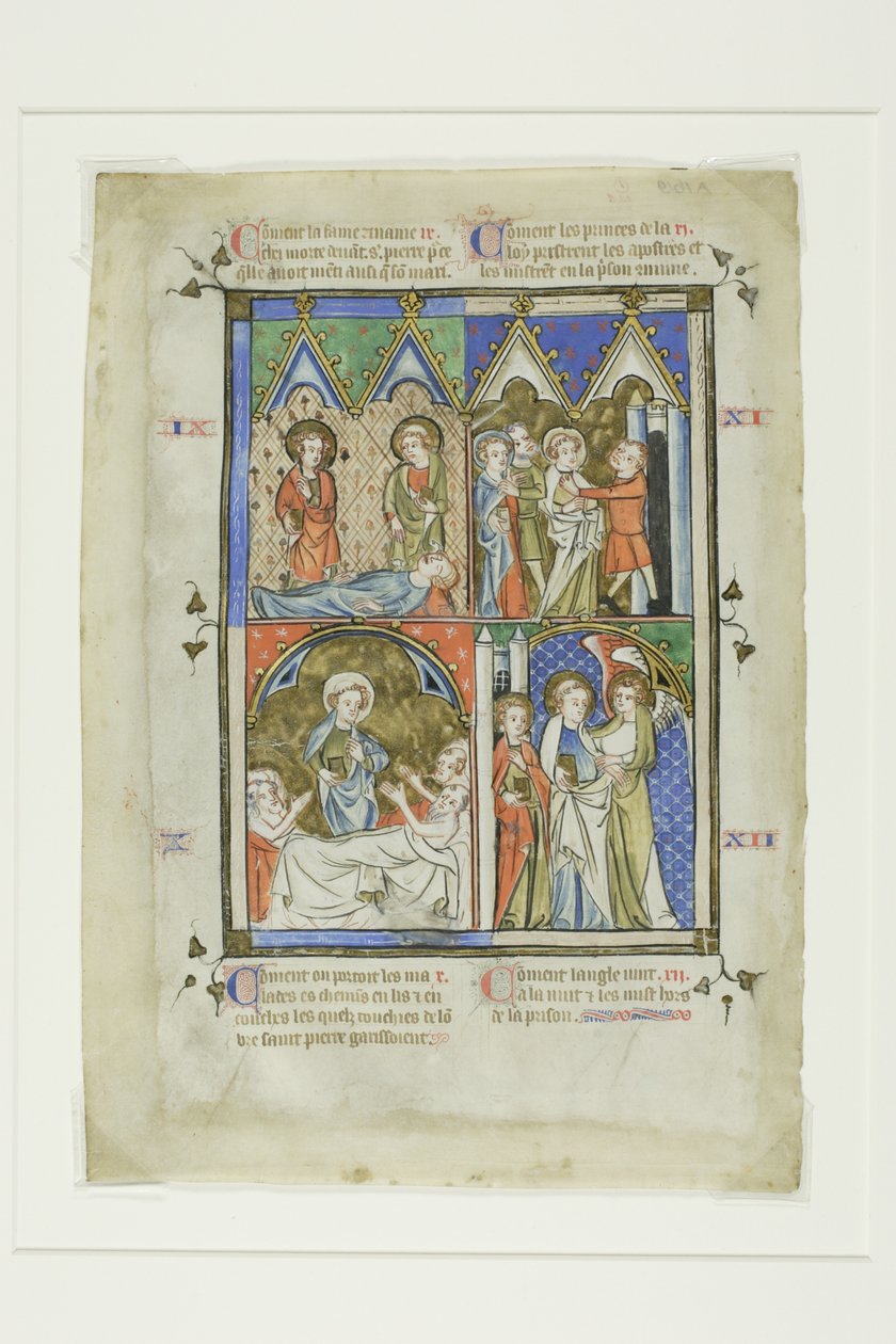 Kohtauksia Pyhän Pietarin ihmeistä, Bible Historiale eli kuvallinen Uusi testamentti -kirjasta. tekijältä Unknown artist