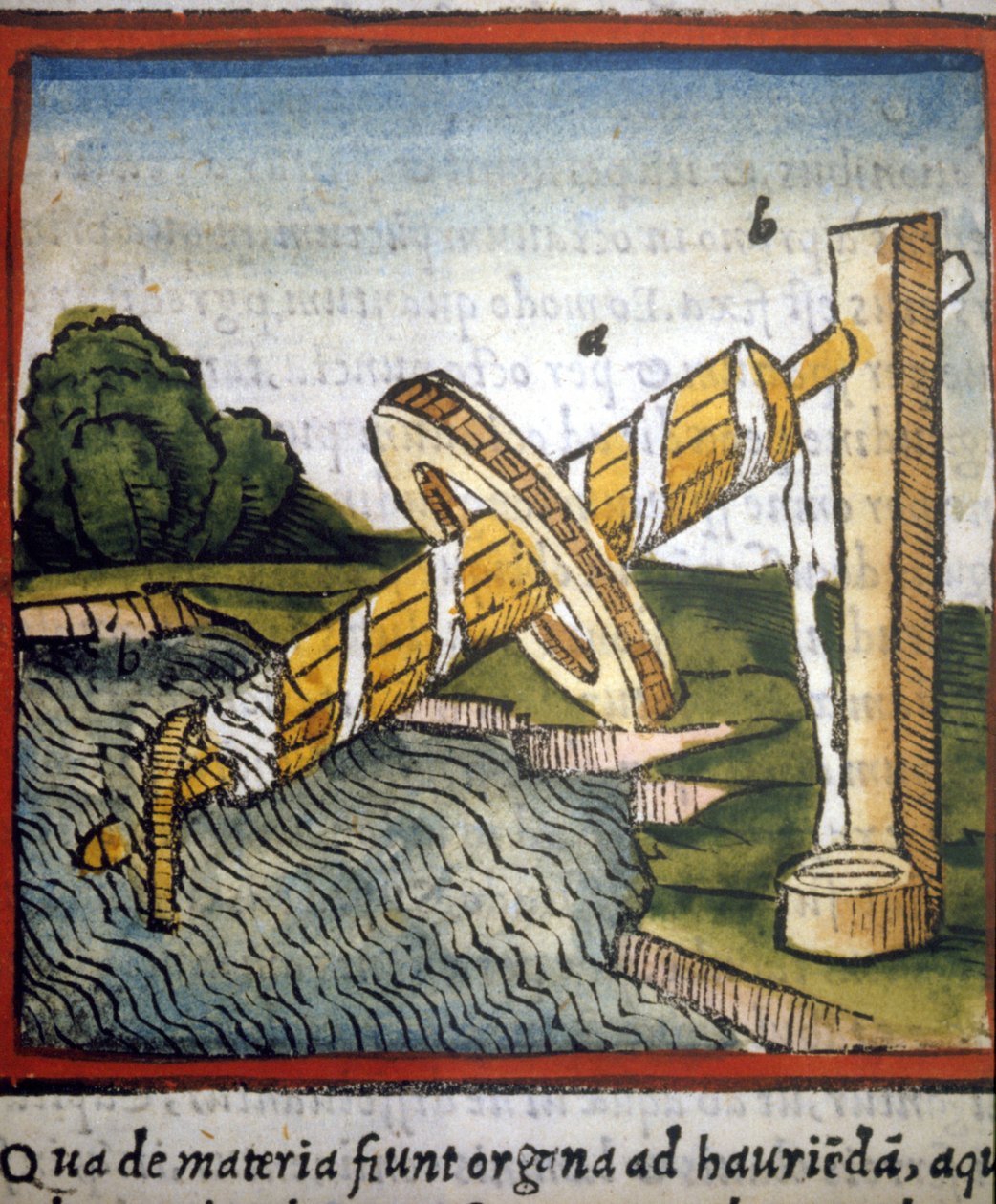 Arkhimedesen ruuvi Vitruvan "" De architectura" -kirjassa. 1630 tekijältä Unknown artist