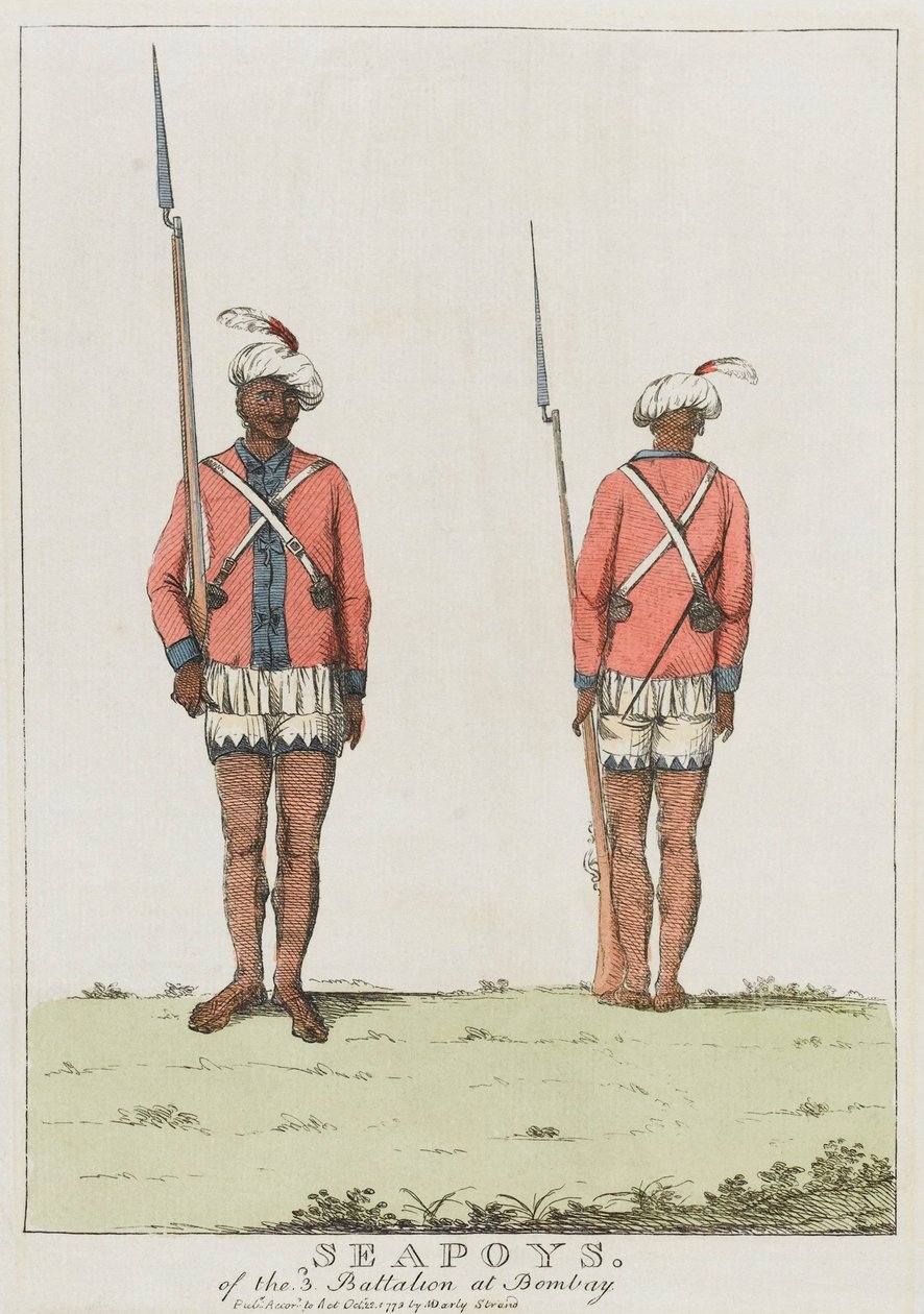 Kolmannen pataljoonan sepoys Bombayssa tekijältä Unknown artist
