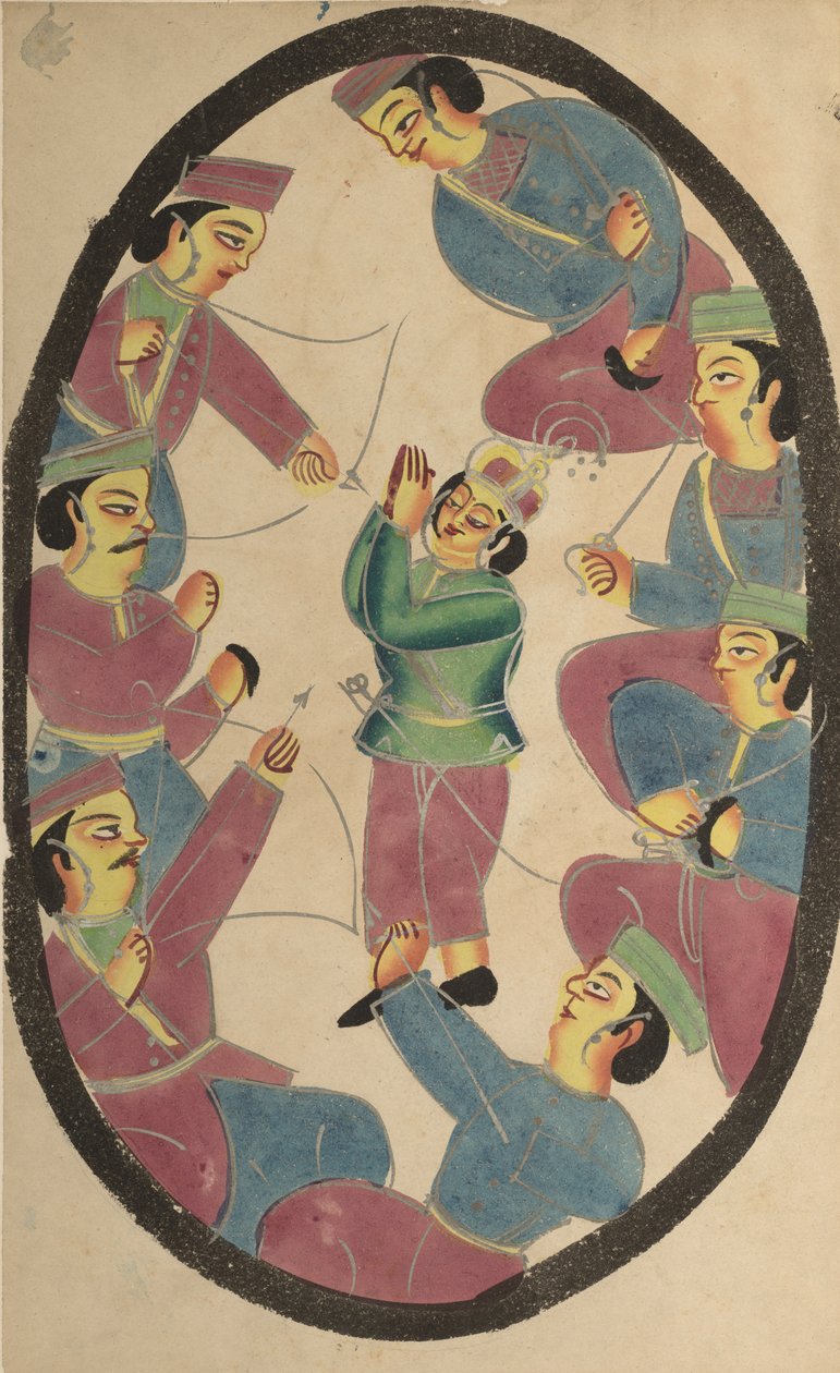 Seitsemän sankaria tai soturia tappoi Abhimanyun, Arjunan pojan tekijältä Unknown artist