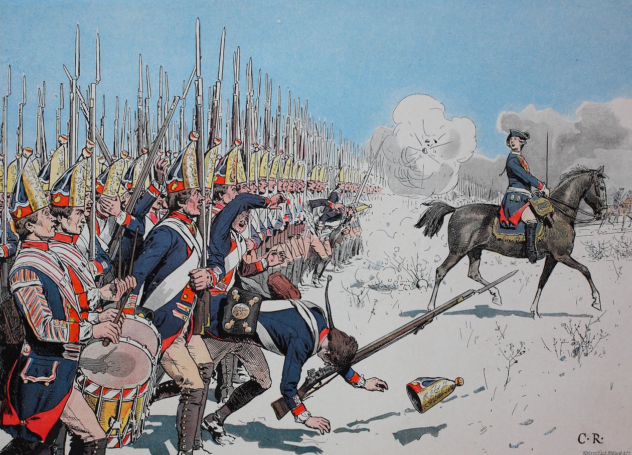 Seitsemänvuotinen sota, vuosina 1756-1763, Leuthenin taistelu, 4. joulukuuta 1757, Preussin joukot tekijältä Unknown artist