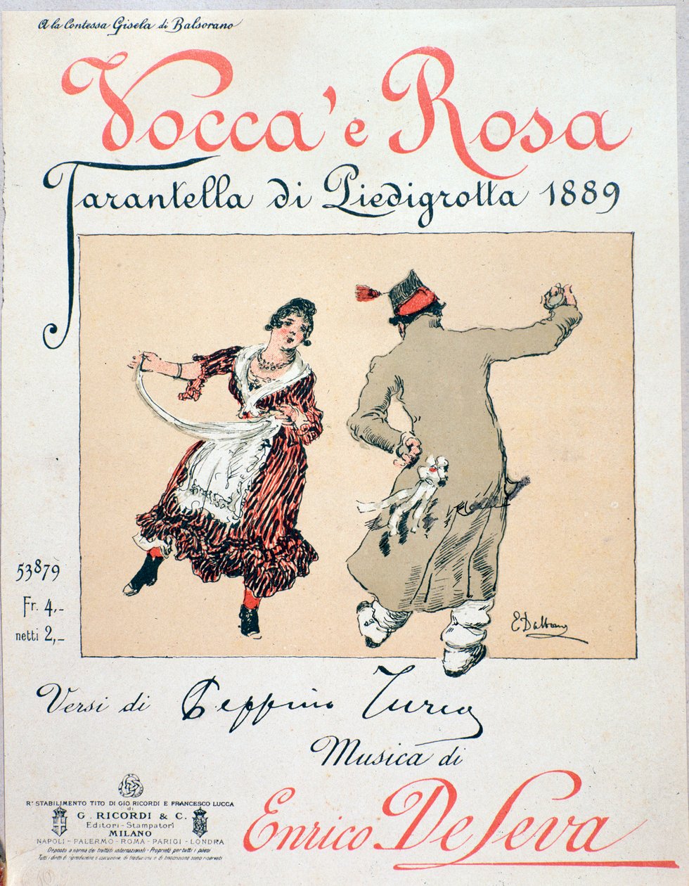 Enrico de Levan nuotit cover-kappaleesta tarantella Vocca e Rosa tekijältä Unknown artist