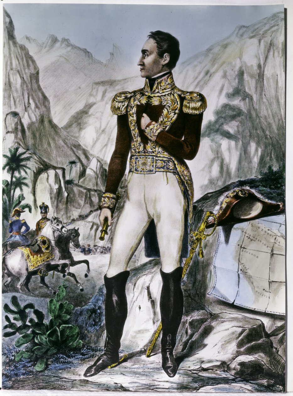 Simon Bolivar (1783-1630) (kaiverrus) tekijältä Unknown artist