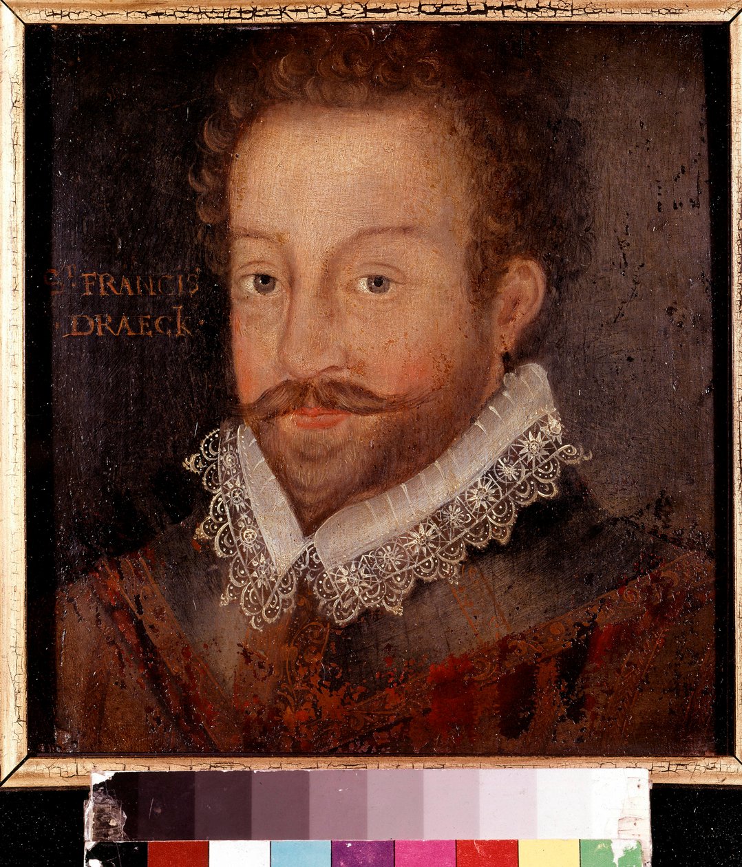 Sir Francis Drake, Jodocus Hondiukselle kuuluvan kaiverruksen jälkeen, n. 1583 tekijältä Unknown artist