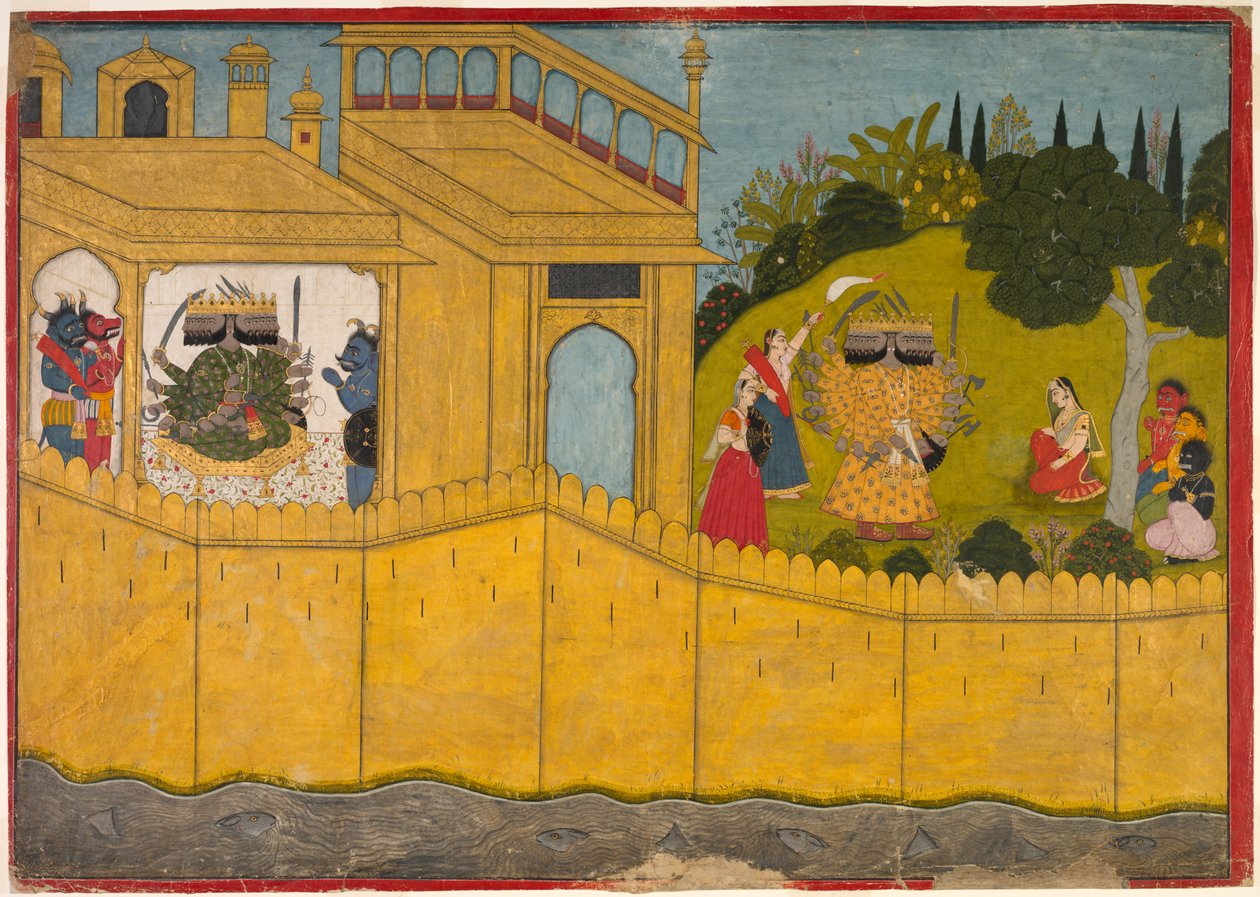 Sita Lankan puutarhassa, Valmikin Ramayana-eeposesta tekijältä Unknown artist
