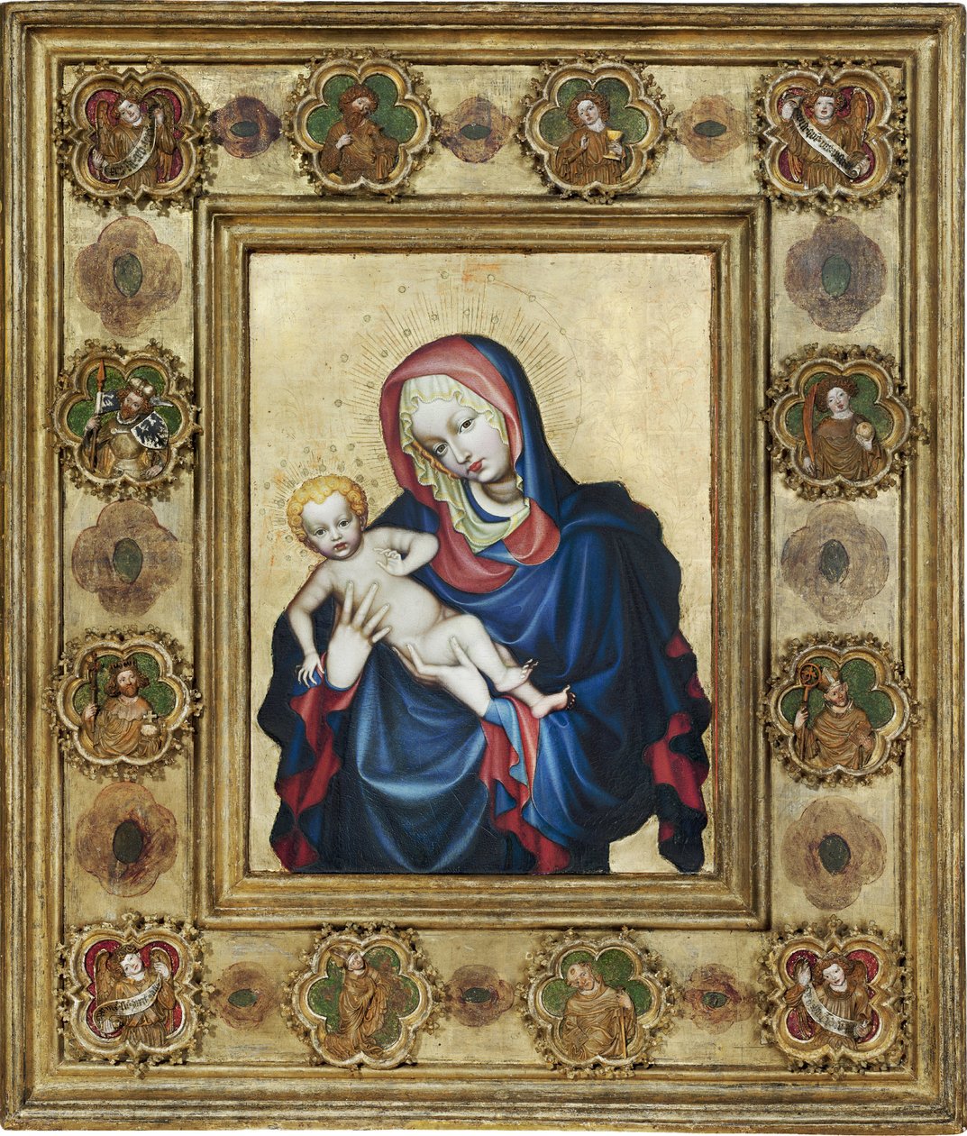 St. Vitus Madonna (Prahalaisen Pyhän Vituksen neitsyt) - Nimetön. Tempera paneelissa tekijältä Unknown artist