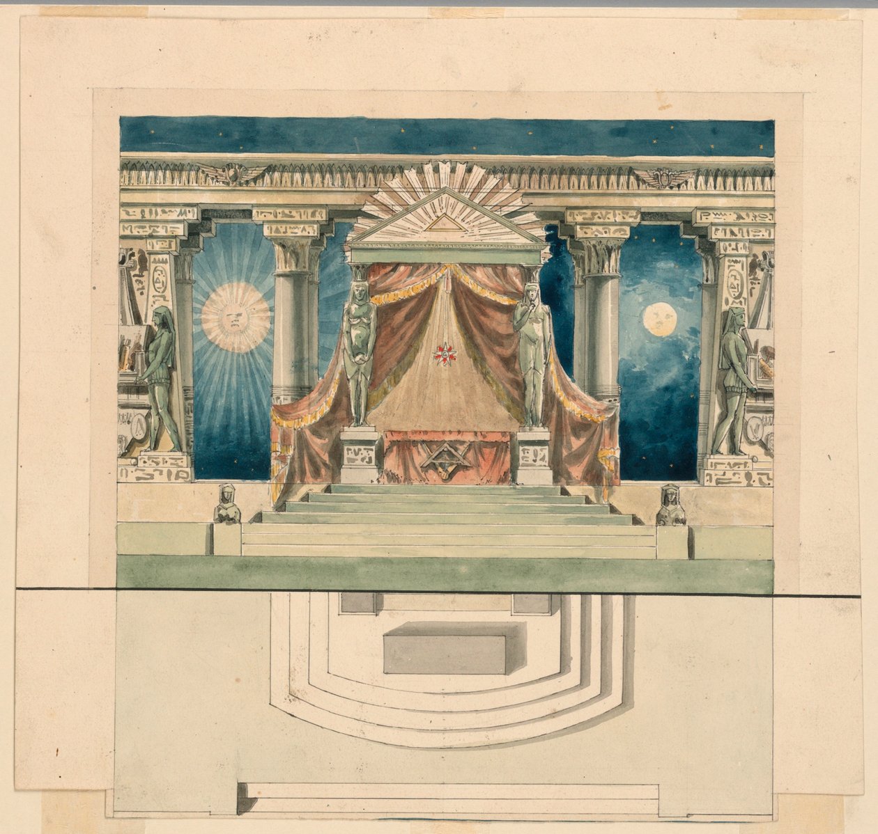 Lavastus, alttari Egyptin temppelissä tekijältä Unknown artist