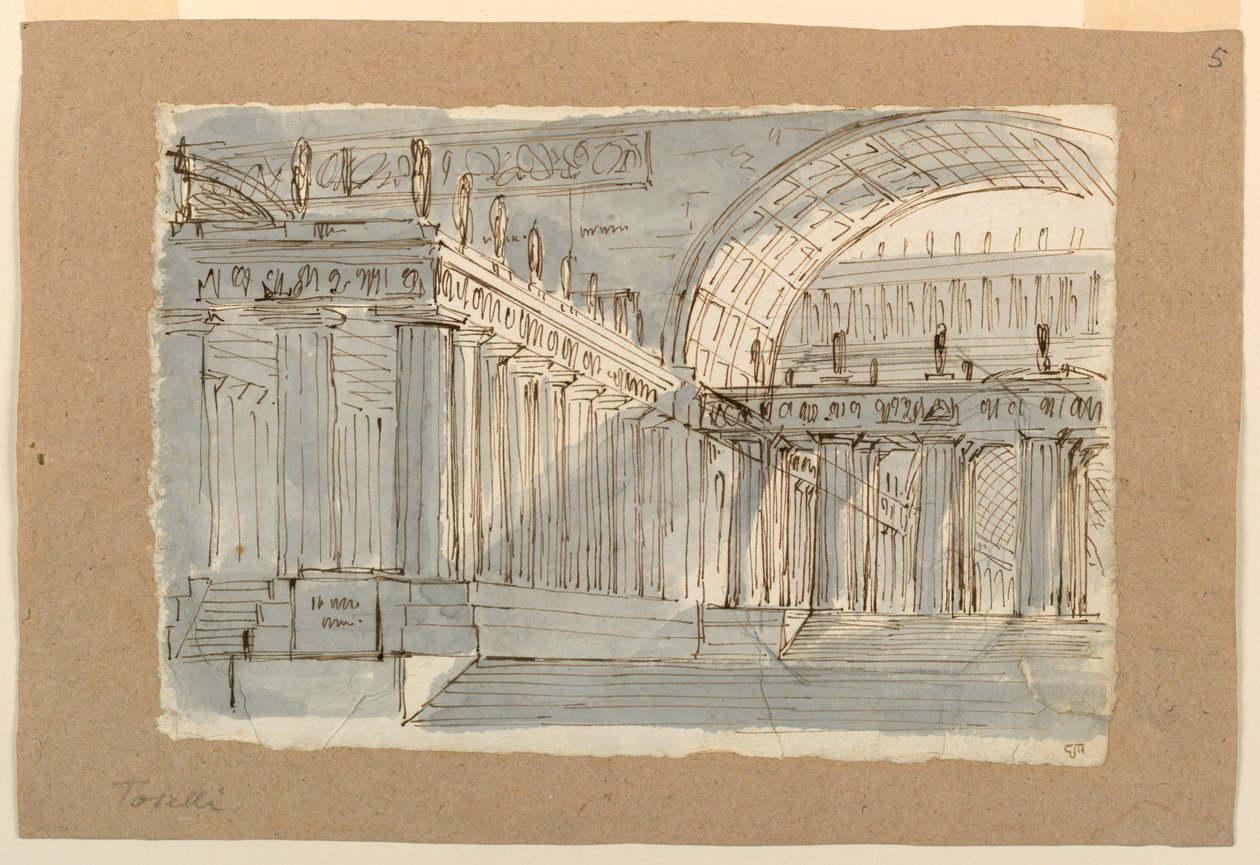 Escenografia, edifici antic amb pòrtics finlandesos tekijältä Unknown artist