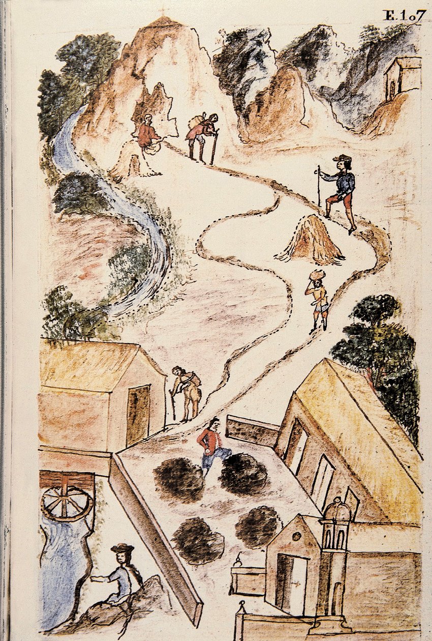 Baltazar Martinez Companionin ja Trujillon piispan (1782-1785) Bujandan kirja "Trujillo del Peru" tai "Codex Martinez Companion" tekijältä Unknown artist