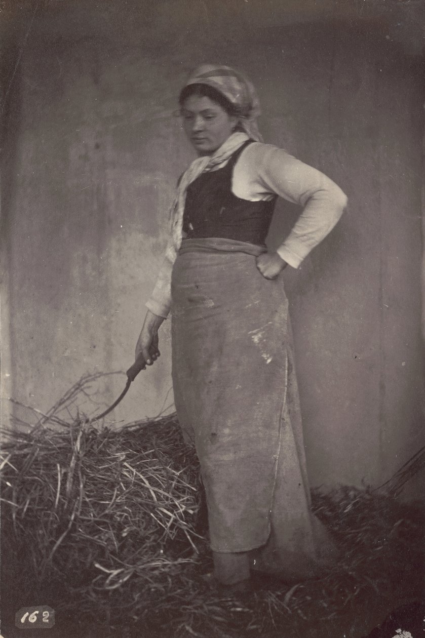 [Seisova nainen viikatteen kanssa] tekijältä Unknown artist