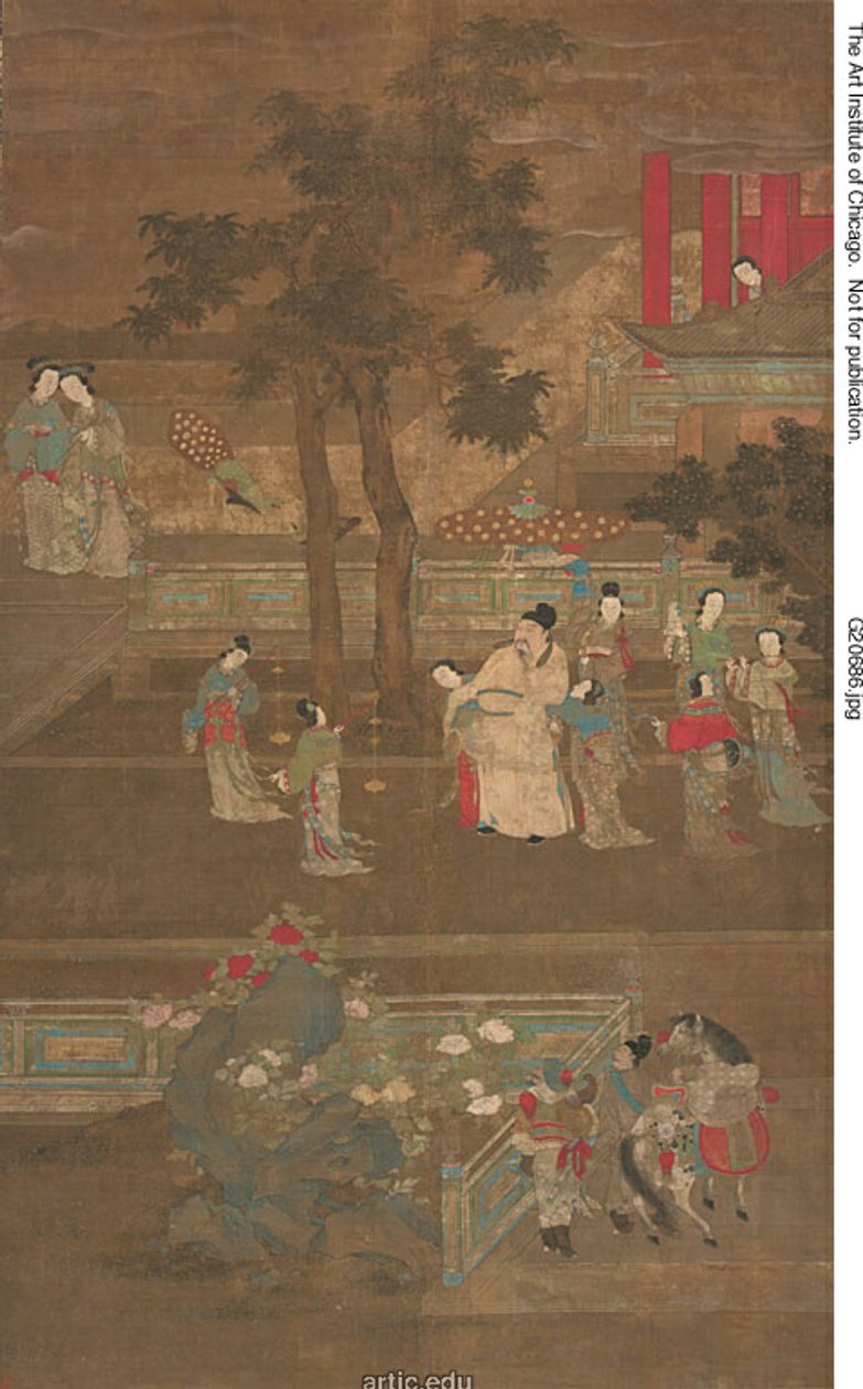 Su Dongpo saattoi Hanlinin akatemiaan keisarinnan leskirouvan piikojen kanssa... tekijältä Unknown artist