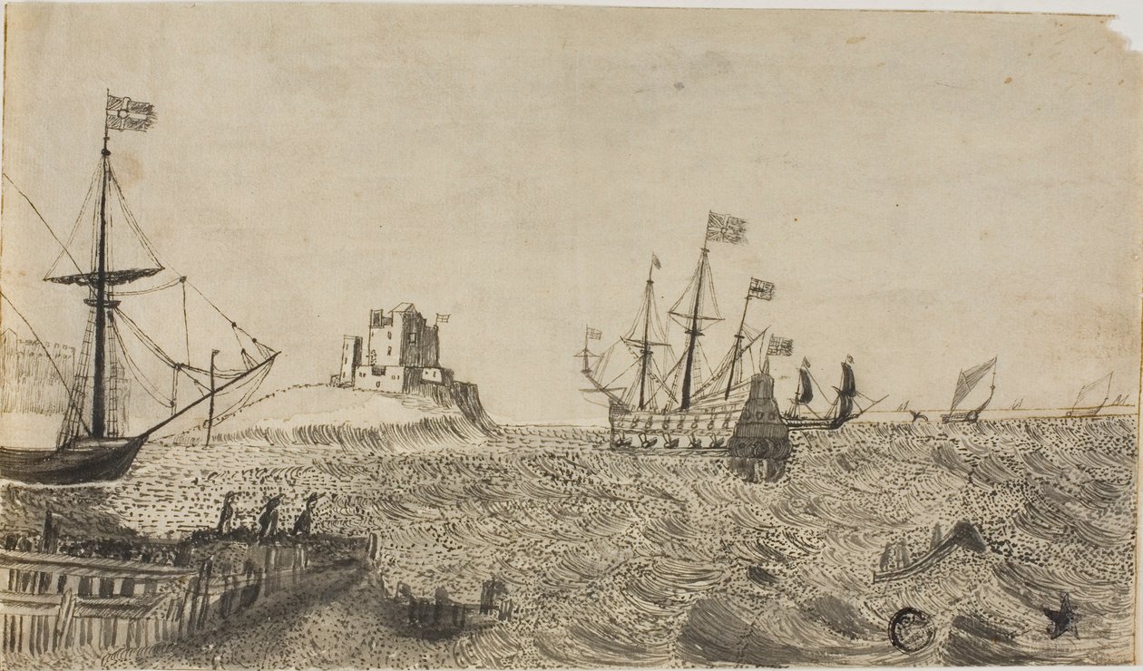 Ruotsalaiset veneet rannikon edustalla tekijältä Unknown artist