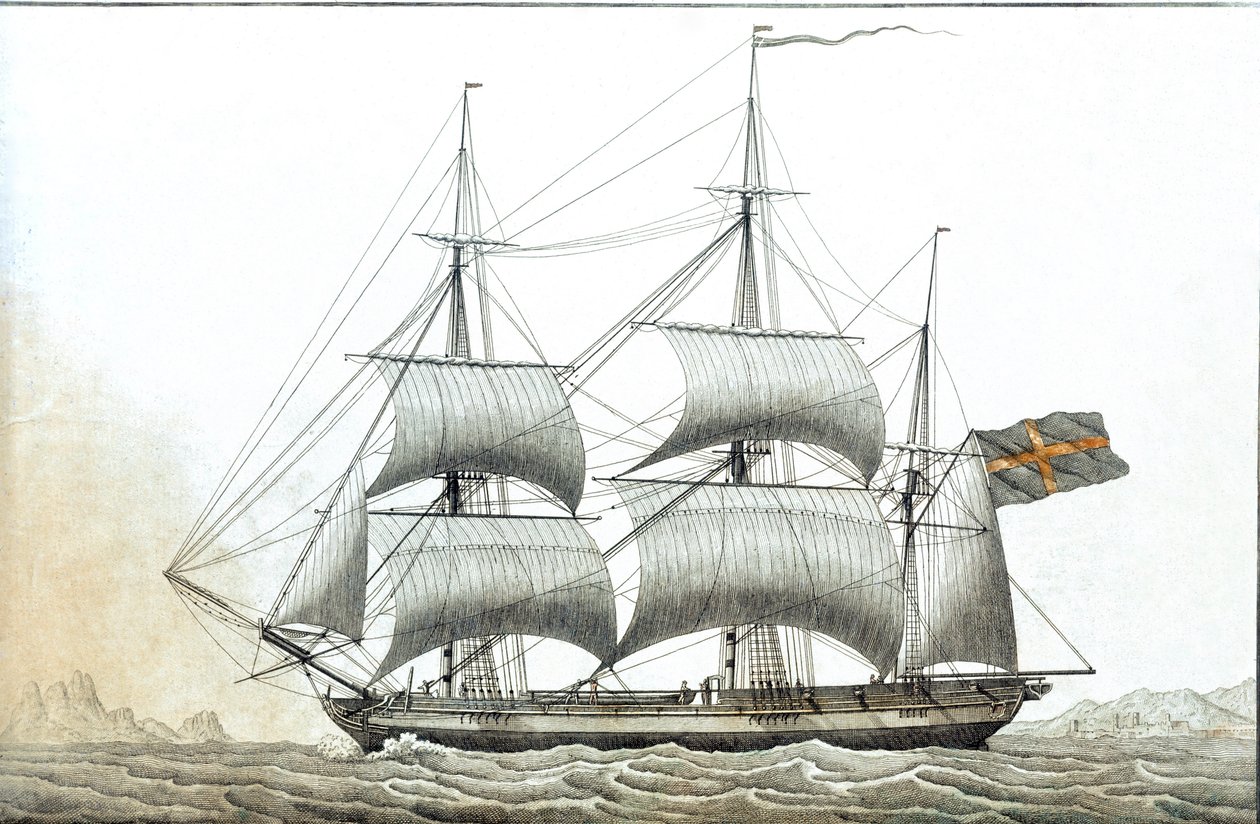 Ruotsalainen kauppalaiva (1700-luvun painos) tekijältä Unknown artist