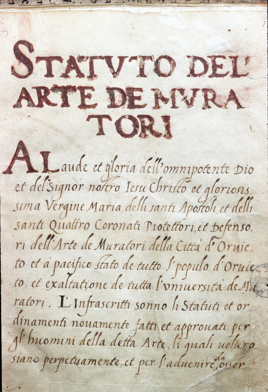 Table des Corporations, Italian Orvieton kaupungin maconien asema tekijältä Unknown artist