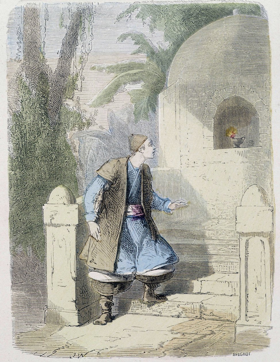 Tarina: Aladdin ottaa lampun markkinarakossa - elokuvassa "" The Thousand and One Nights"", toim. Emile Guérin, kertonut Md Boudet, Paris, n.d. tekijältä Unknown artist