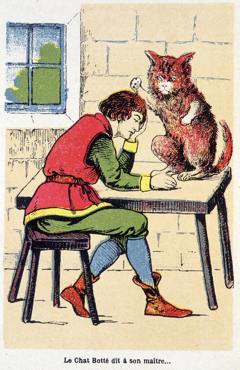 Tale of the Boot Cat: "" Boot Cat sanoo isännälleen... "" sd. 1800-luvulla. tekijältä Unknown artist