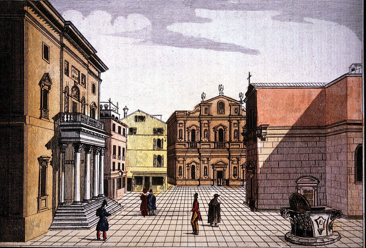 Teatro La Fenice (Feeniks) (värillinen kaiverrus) tekijältä Unknown artist