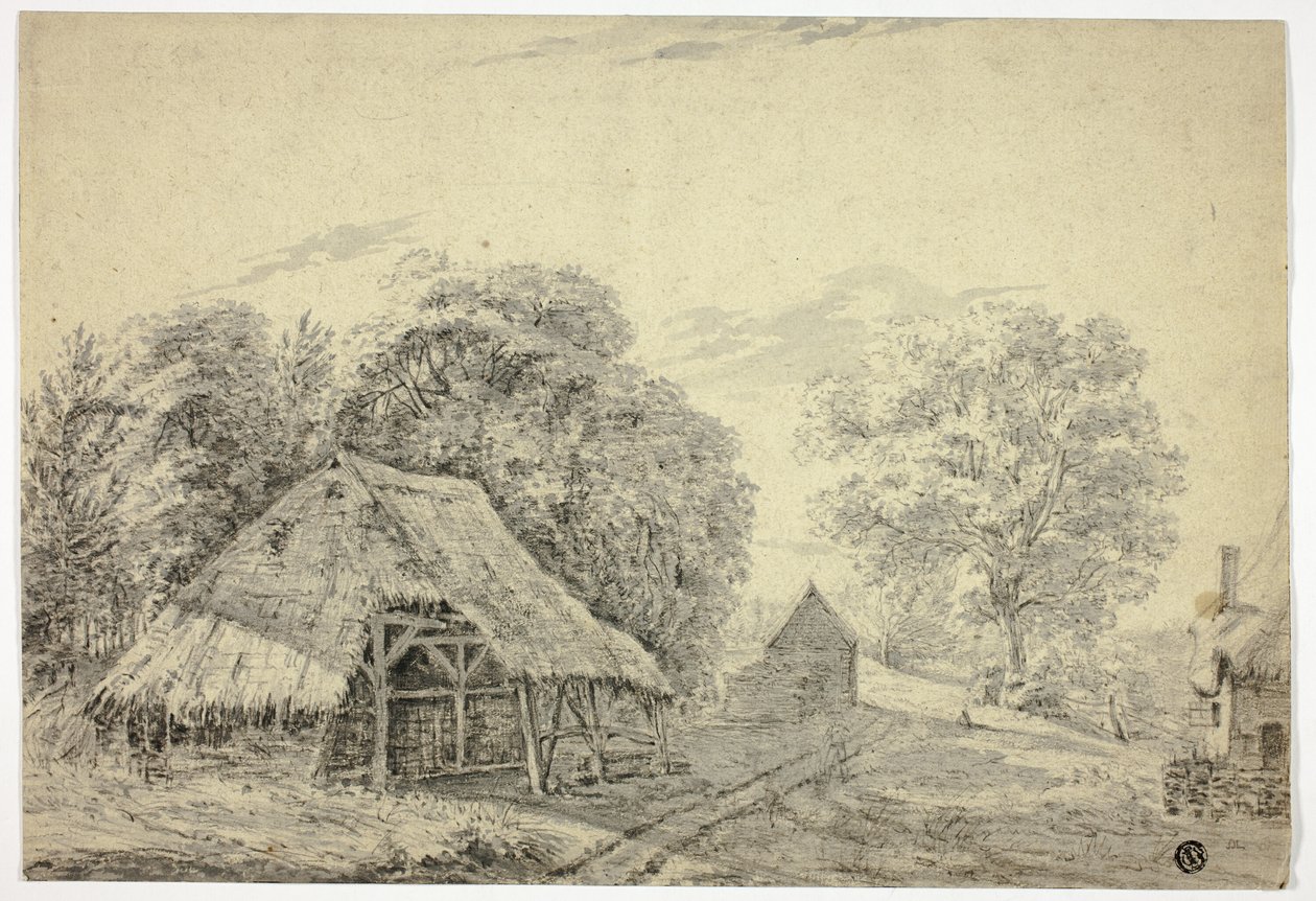 Olkikattoinen aitta tilalla tekijältä Unknown artist