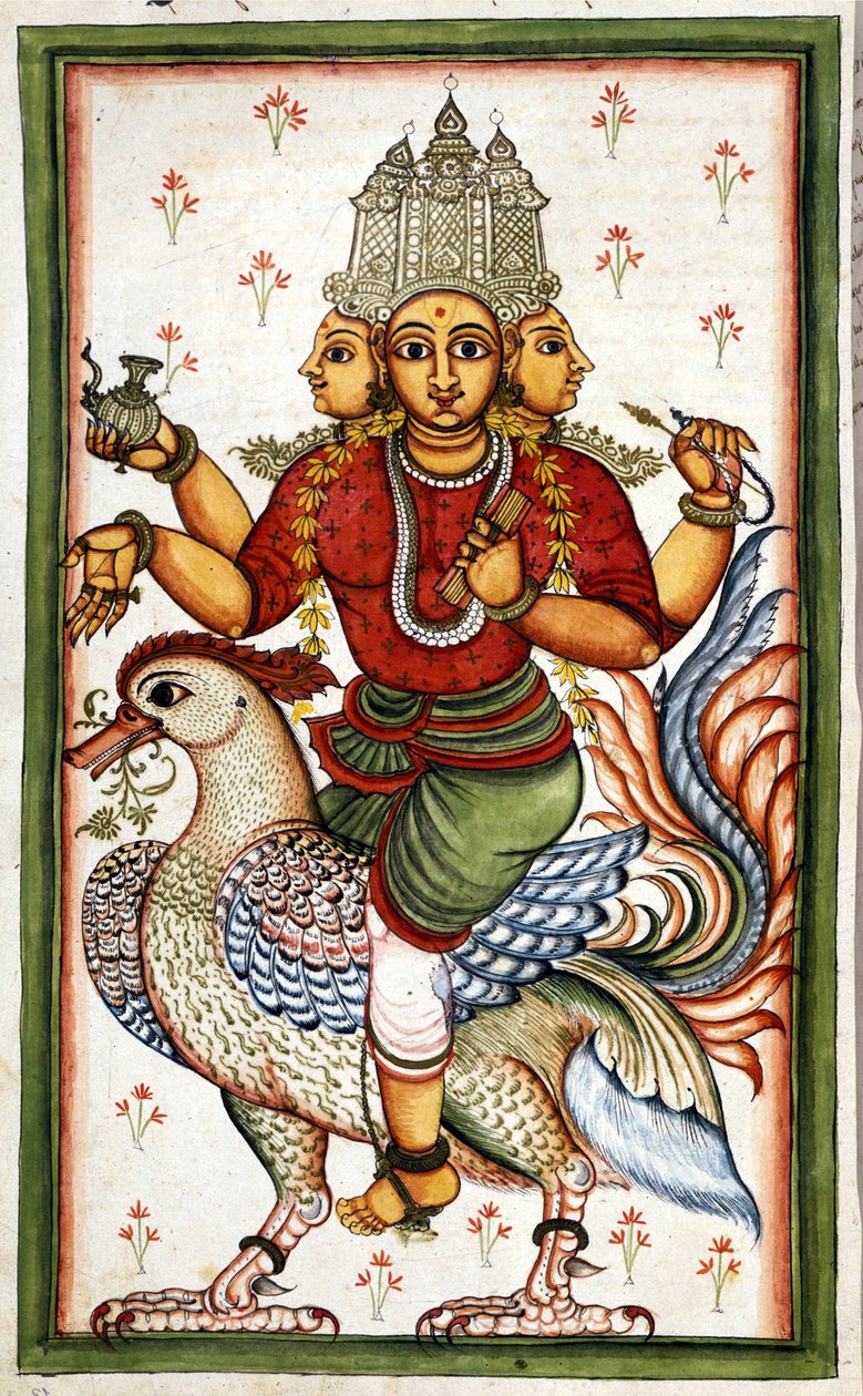 Hindujumala Brahma Sivu otettu käsikirjoituksesta (ms.8300) "Mogolin historia" (Moghul tai Moghol), kirjoittanut Stefano Nivibus Cardeira. 1700-luvulla. Bibloteca marciana, Venetsia tekijältä Unknown artist