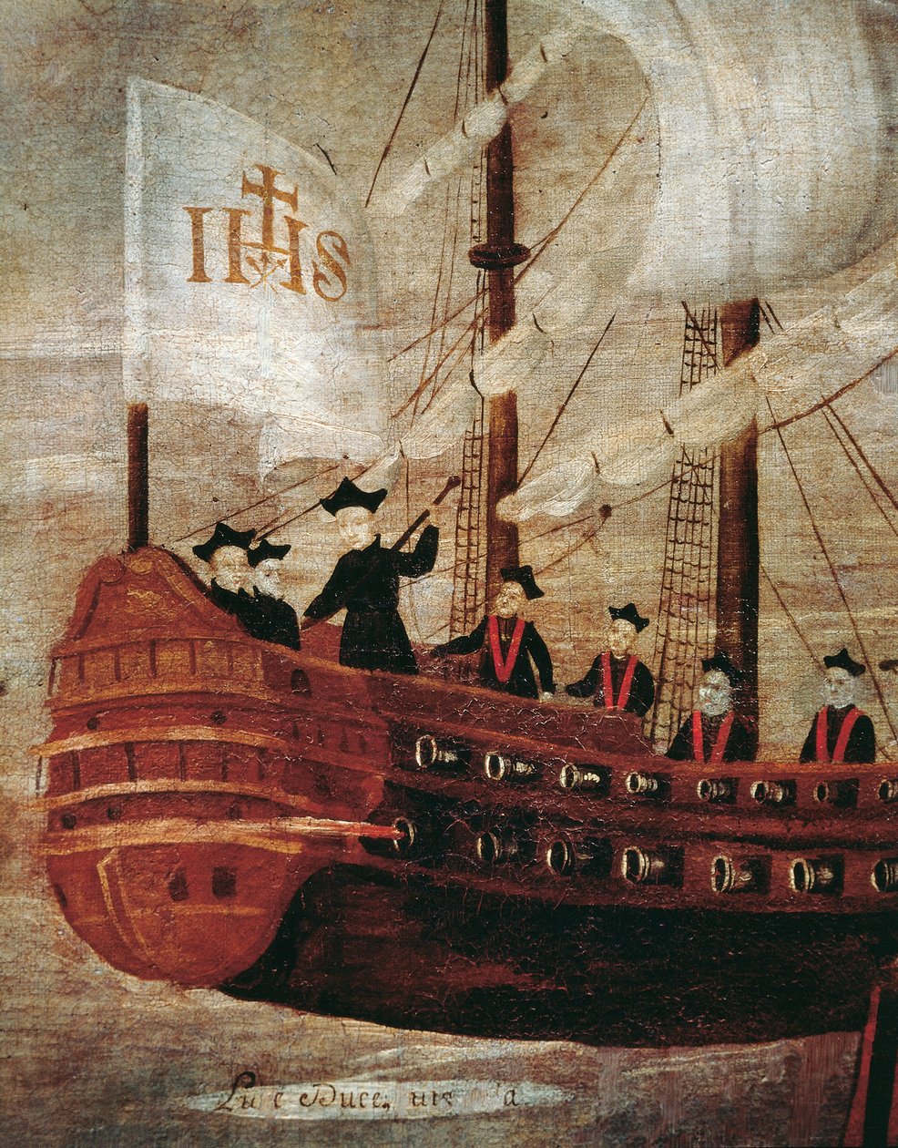 Jesuiitat saapuvat laivalla New Granadan rannikolle. tekijältä Unknown artist