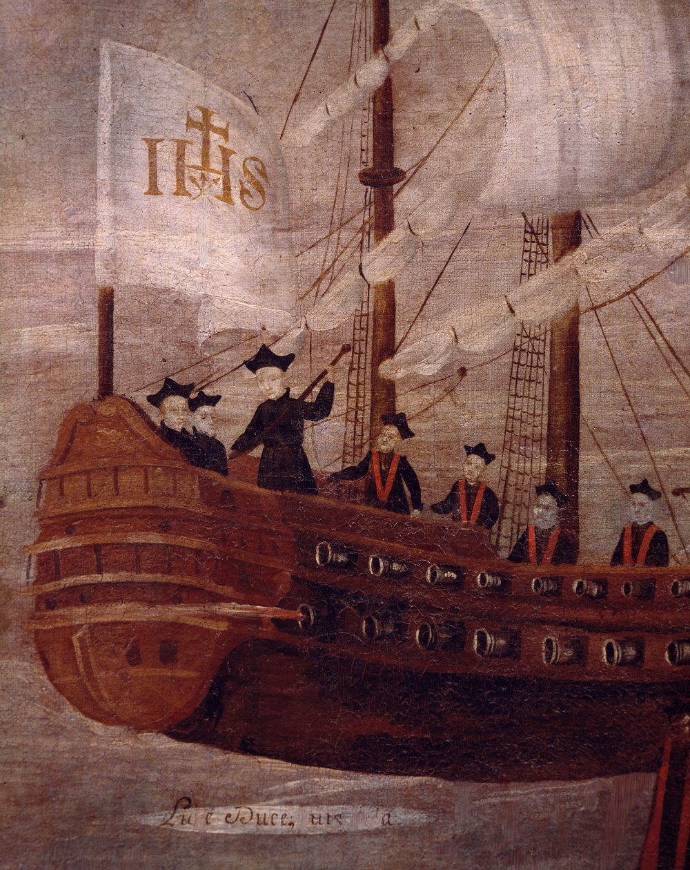Jesuiitat saapuvat laivalla New Granadan rannikolle. tekijältä Unknown artist