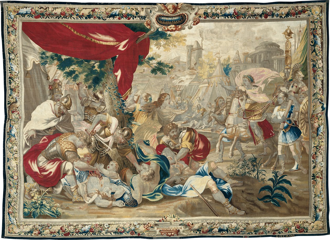 Jerusalemin verilöyly Tiituksen ja Vespasianuksen tarinasta. tekijältä Unknown artist