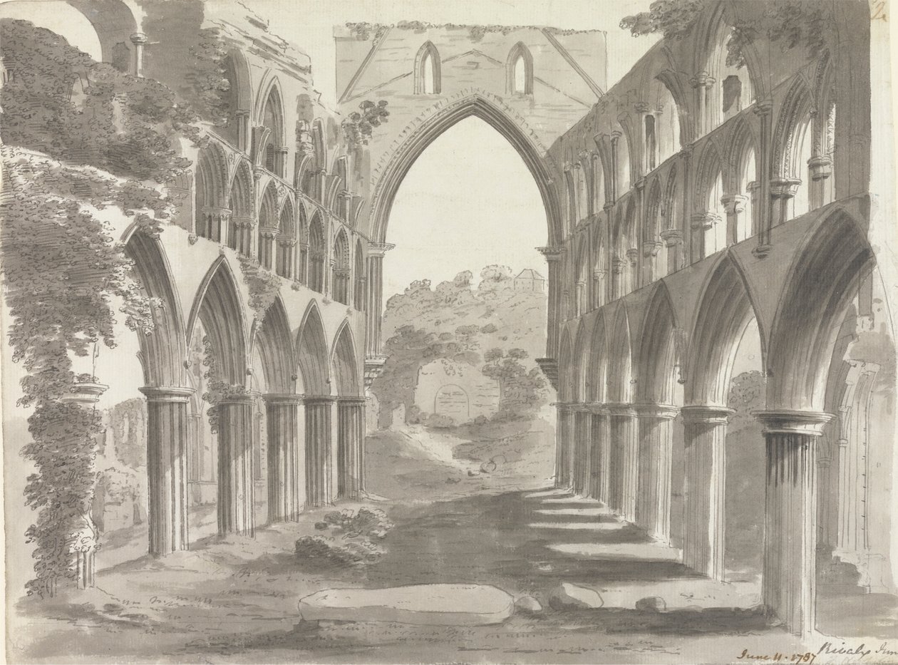 Rievaulx Abbeyn nave, Yorkshire tekijältä Unknown artist