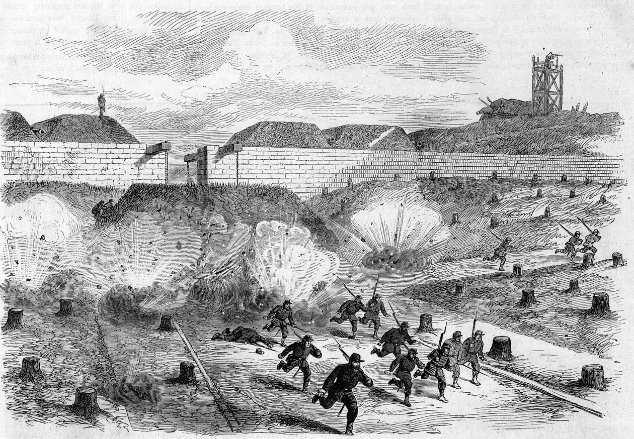 Pariisin kommuuni vuonna 1871. Kommuunin liittovaltiot pommittivat Porte d
