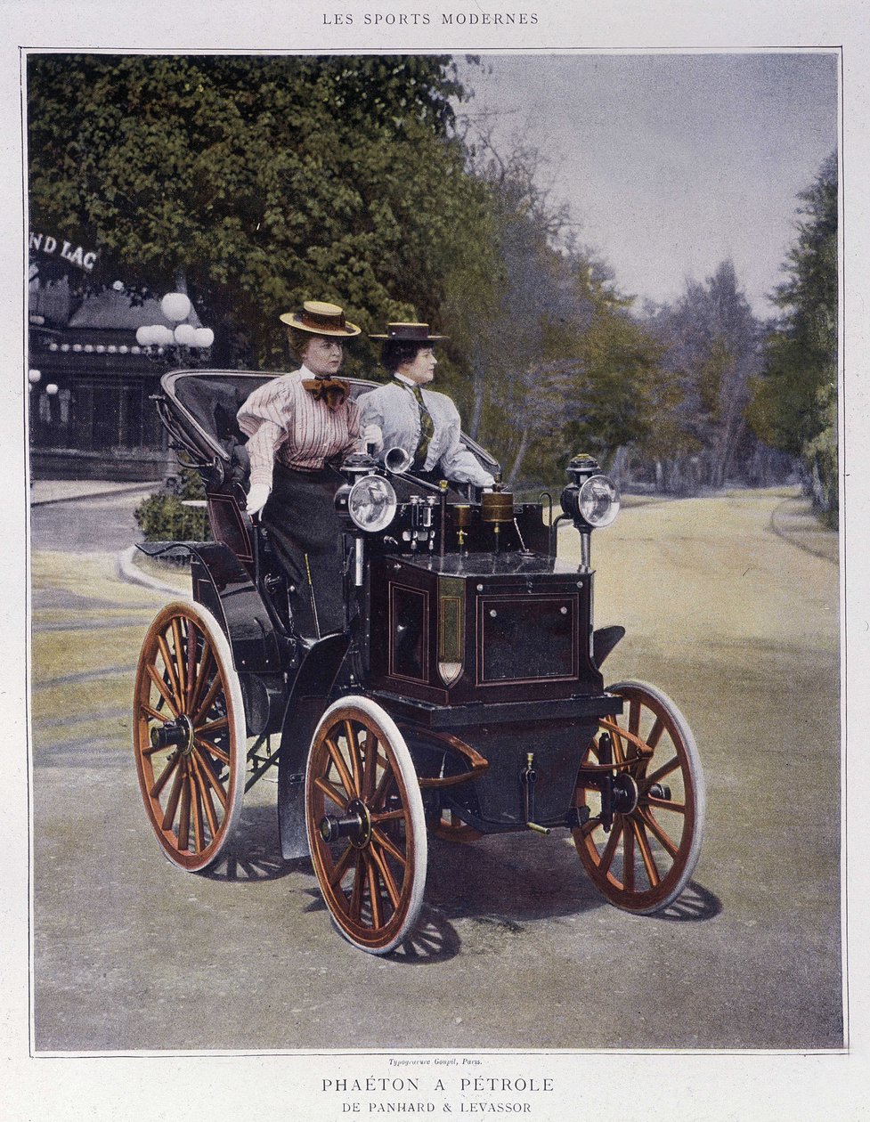 Petroleum Phaeton, tyyppi 1896 - in "" Modern Sports"" tekijältä Unknown artist