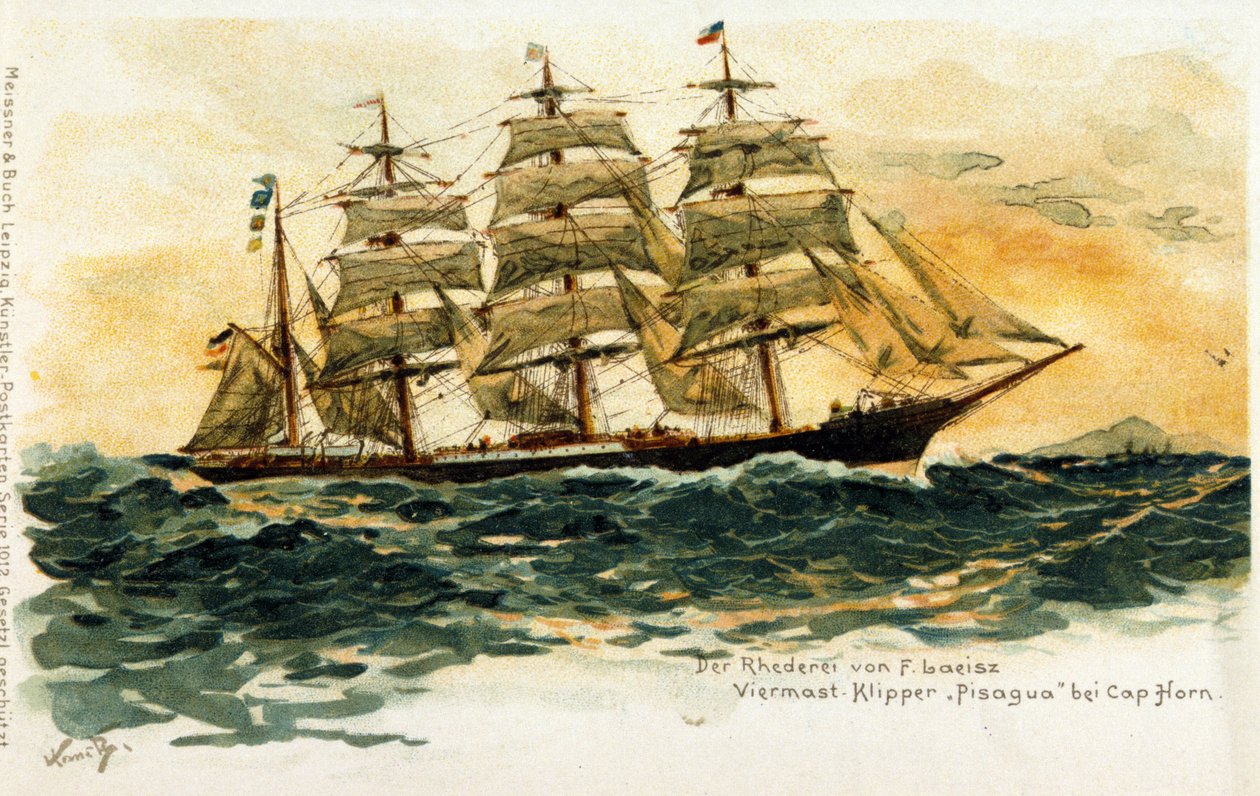 Pisagua-leike Cape Hornissa. 1800-luvun kuvitus tekijältä Unknown artist