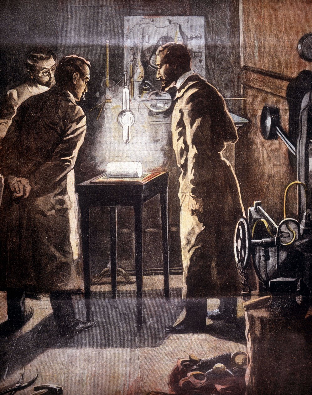 Röntgen (Rontgen) tai röntgensäteet. Löytyi vuonna 1895. Koetta edustava kuva. tekijältä Unknown artist