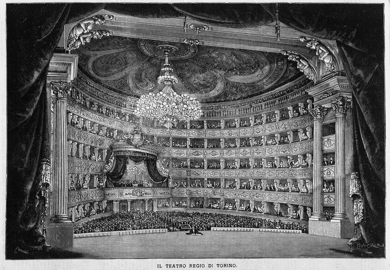 Theatre Regio Torinossa vuonna 1800. tekijältä Unknown artist