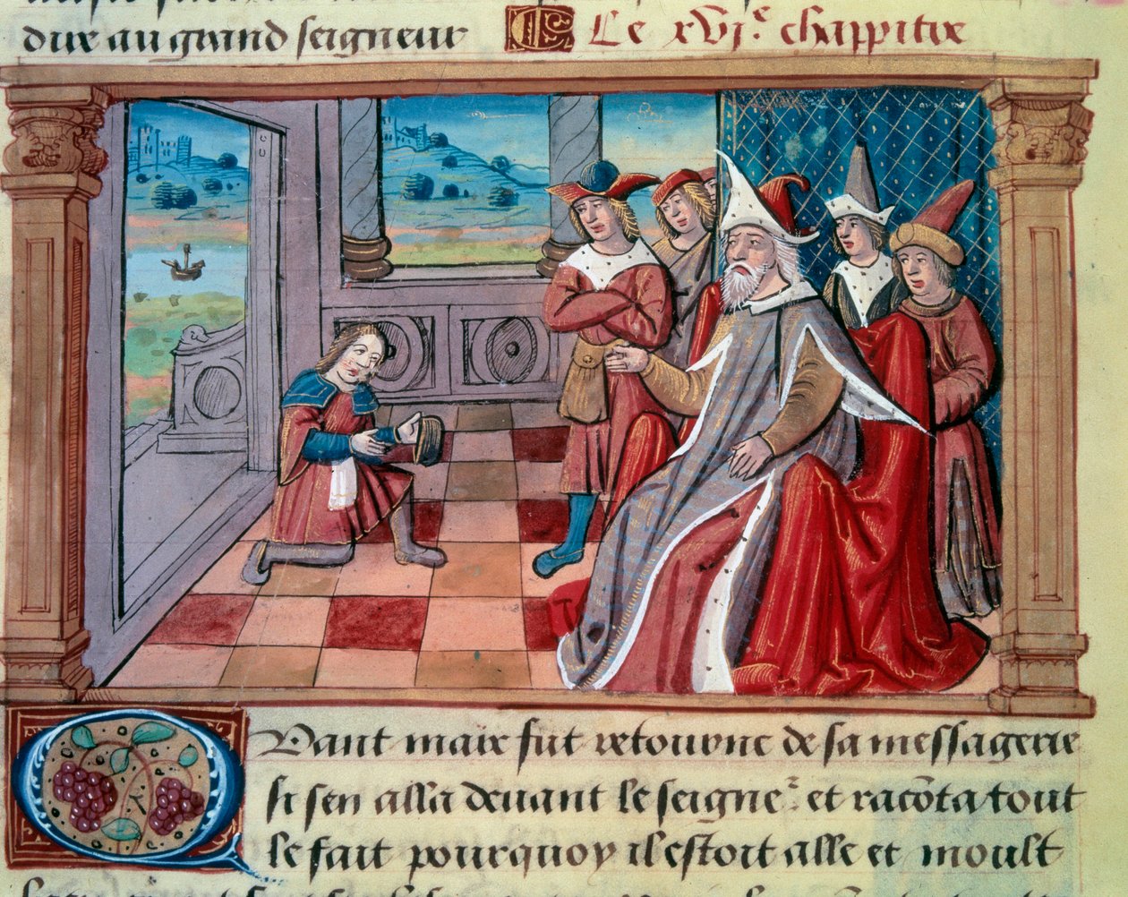 Venetsialainen navigaattori Marco Polo (1254-1324) suuren Qubilain edessä (Kubilai-khan, Mongolian Yuan-dynastian ensimmäinen keisari (1215-1294). maailma", "" Miljoona") Marco Polo (1254) tekijältä Unknown artist