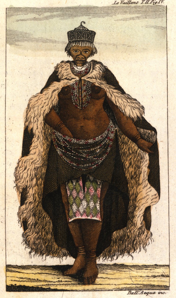 Venus Hottentote, Bochiman-nainen (The Hottentot Venus) kaiverrus matkakirjasta vuodelta 1820. Milanese. tekijältä Unknown artist