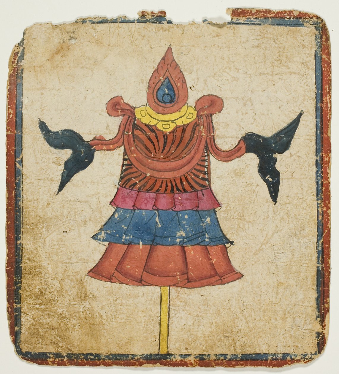 Voiton lippu (Dhwaja), vihkimiskorttisarjasta (Tsakali). tekijältä Unknown artist