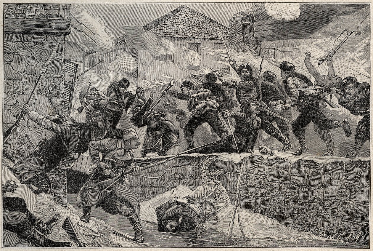 Serbian ja Bulgarian välinen sota, Bulgaria - Serbo-Bulgaria sota 1885 - Pirotin taistelu, 27.11.1885 - Serbo-Bulgaria sota Pirotin taistelu 1885 tekijältä Unknown artist