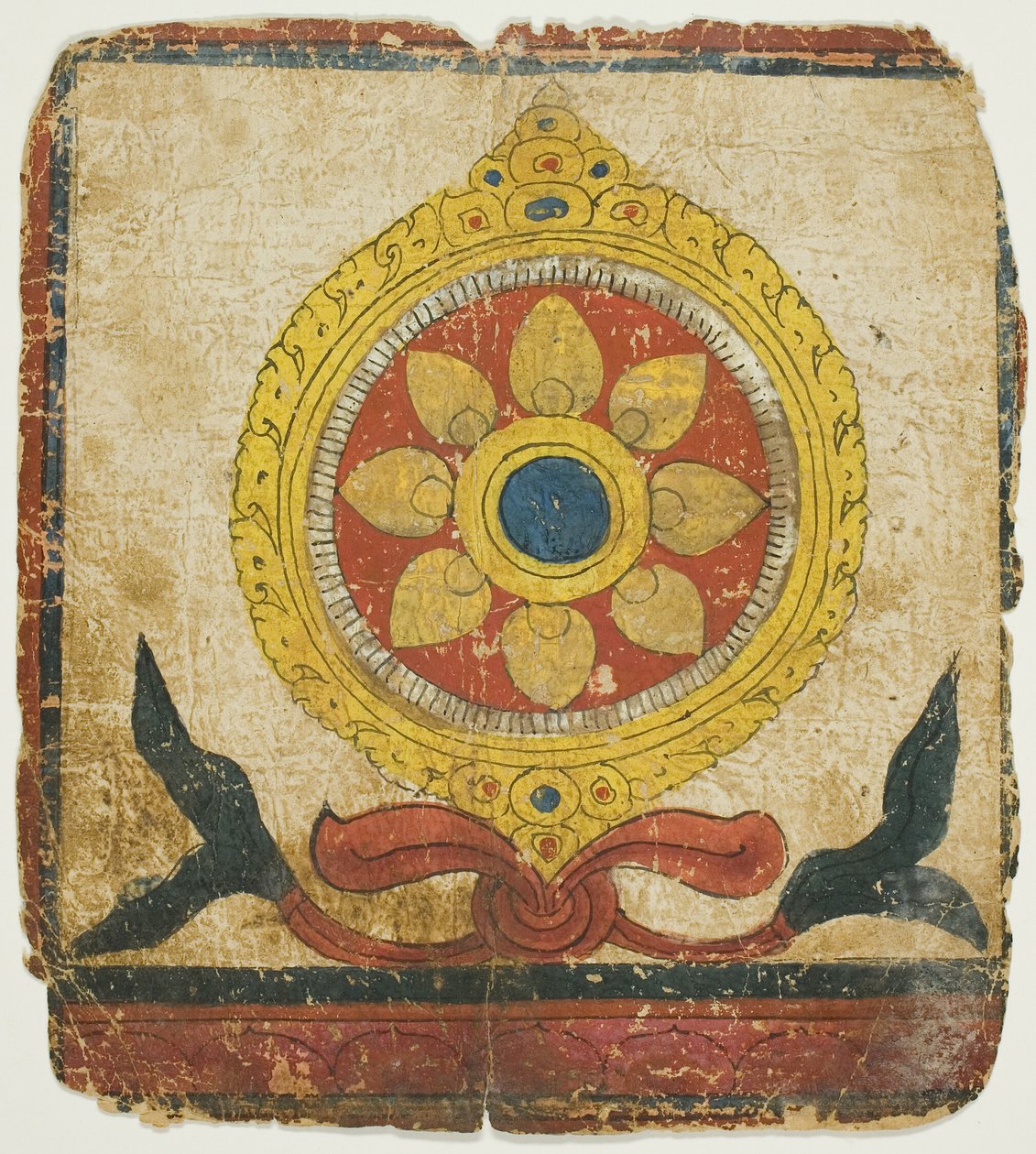 Lain pyörä (Dharmachakra), vihkimiskorttisarjasta (Tsakali). tekijältä Unknown artist