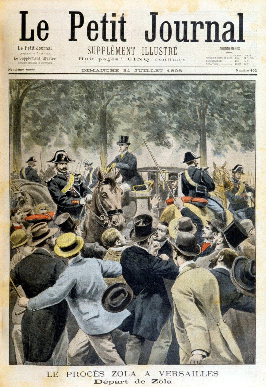 Zolan oikeudenkäynti Versaillesissa - "" Le Petite Journal" -lehdessä 31.7.1898 tekijältä Unknown artist