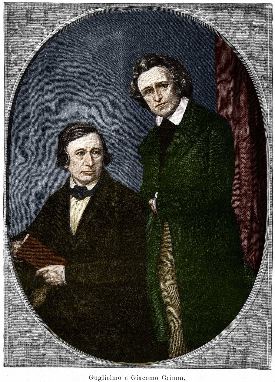 Veljekset Jakob (1785-1863) ja Wilhelm (1786-1859) Grimm, saksalaiset kirjailijat. tekijältä Unknown artist