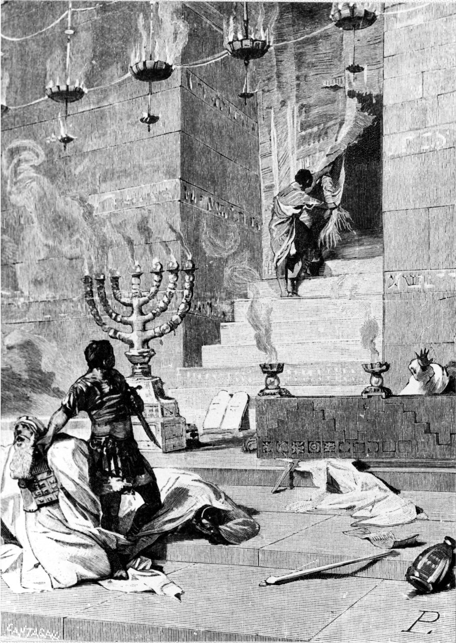 Titus valloitti Jerusalemin noin vuonna 80 jKr. 1800-luvun kaiverrus. tekijältä Unknown artist