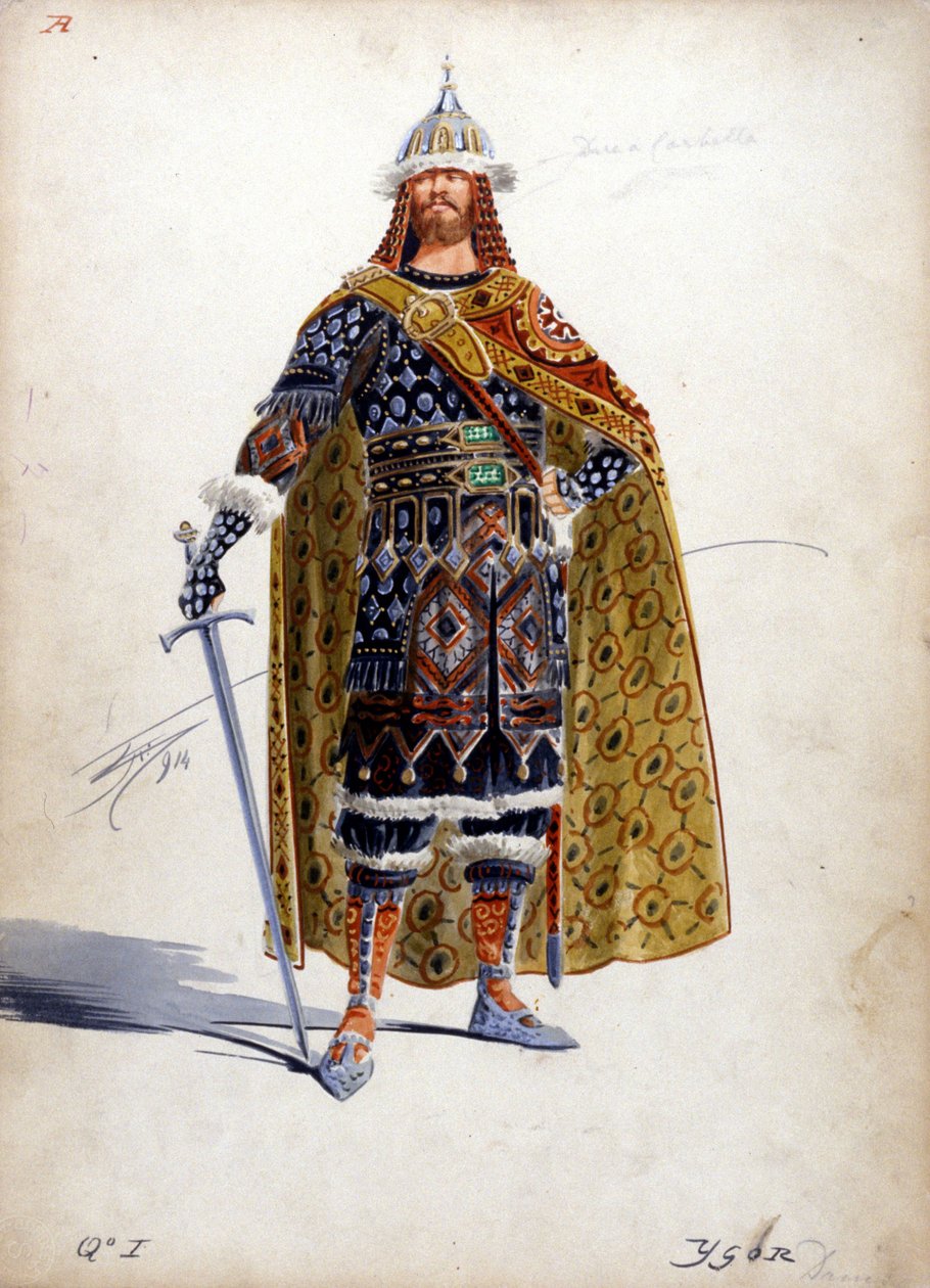 Prinssi Igorin hahmo Aleksanteri Borodinen (1833 - 1887) samannimiseen oopperaan, joka luotiin vuosina 1869-1886. tekijältä Unknown artist