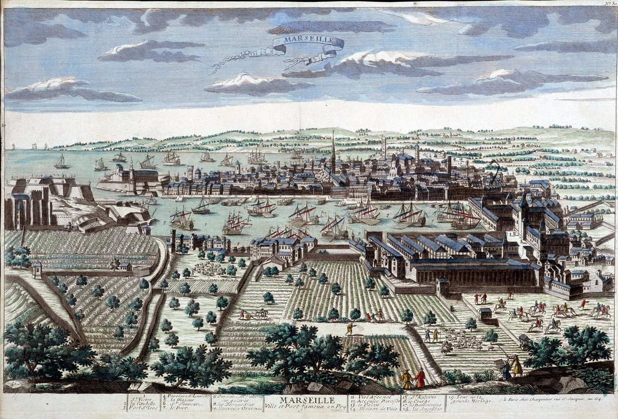 Marseillen kaupunki ja satama 1700-luvulla - B.N. tekijältä Unknown artist