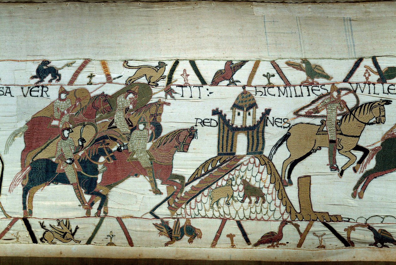 Normandian herttua William Valloittajan (1027-1087) Bretagnen valloitus: Rennesin yksityiskohta Bayeux