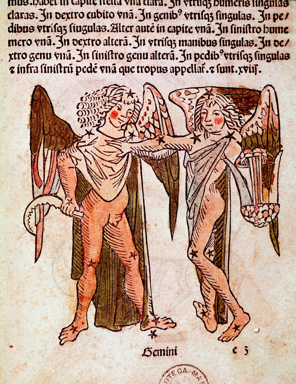 Gemeaux Detailin tähdistö on peräisin Kaksosten (kaksosten) tähdistöstä, joka on katsottu roomalaiselle historioitsijalle Hyginukselle (Gaius Julius Hyginus) (1. vuosisadalla eKr.). tekijältä Unknown artist