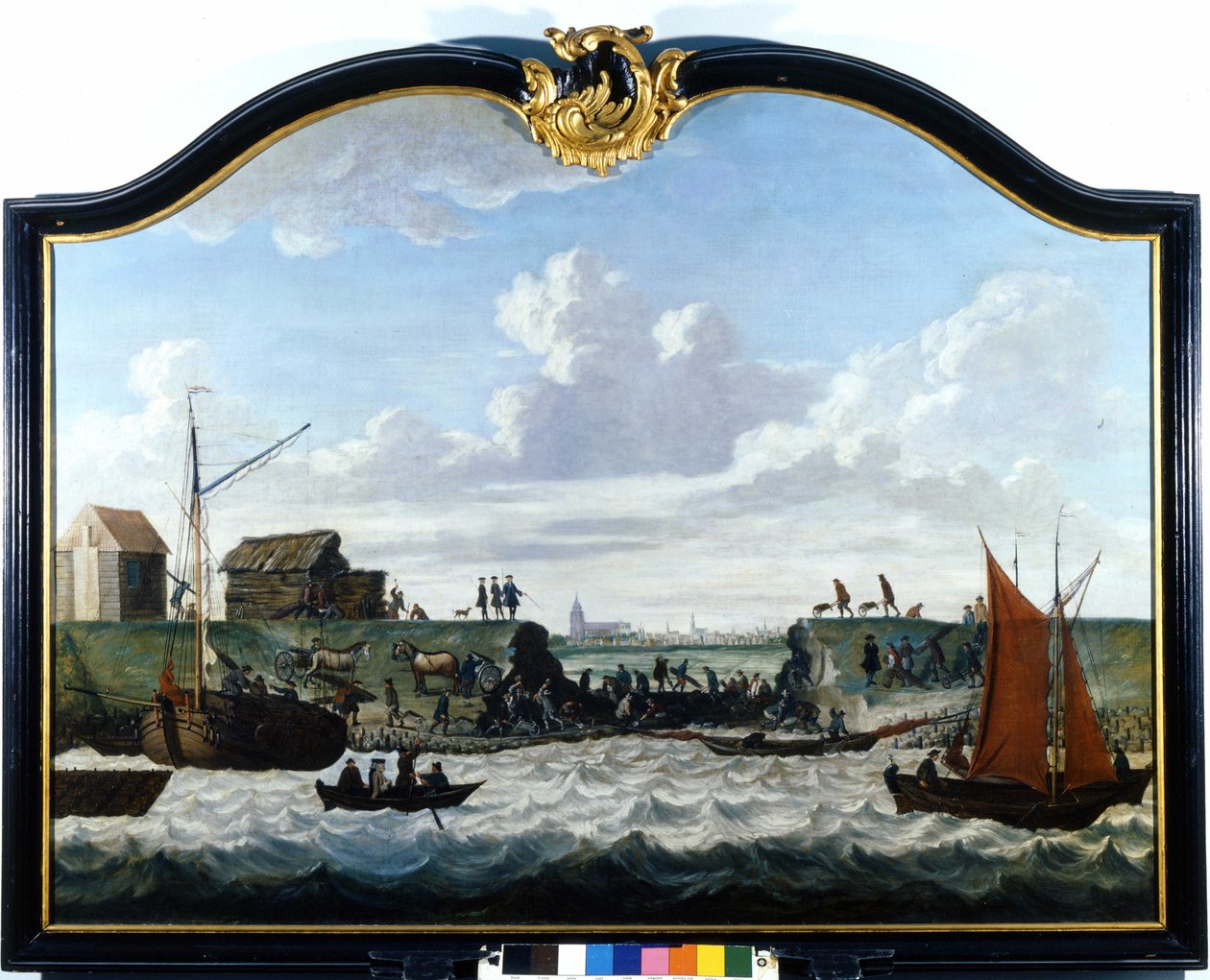 Zierikzeen pato. Anonyymi maalaus 1700-luvulta. Zierikzee Wastenday Siloten, Duiveland tekijältä Unknown artist